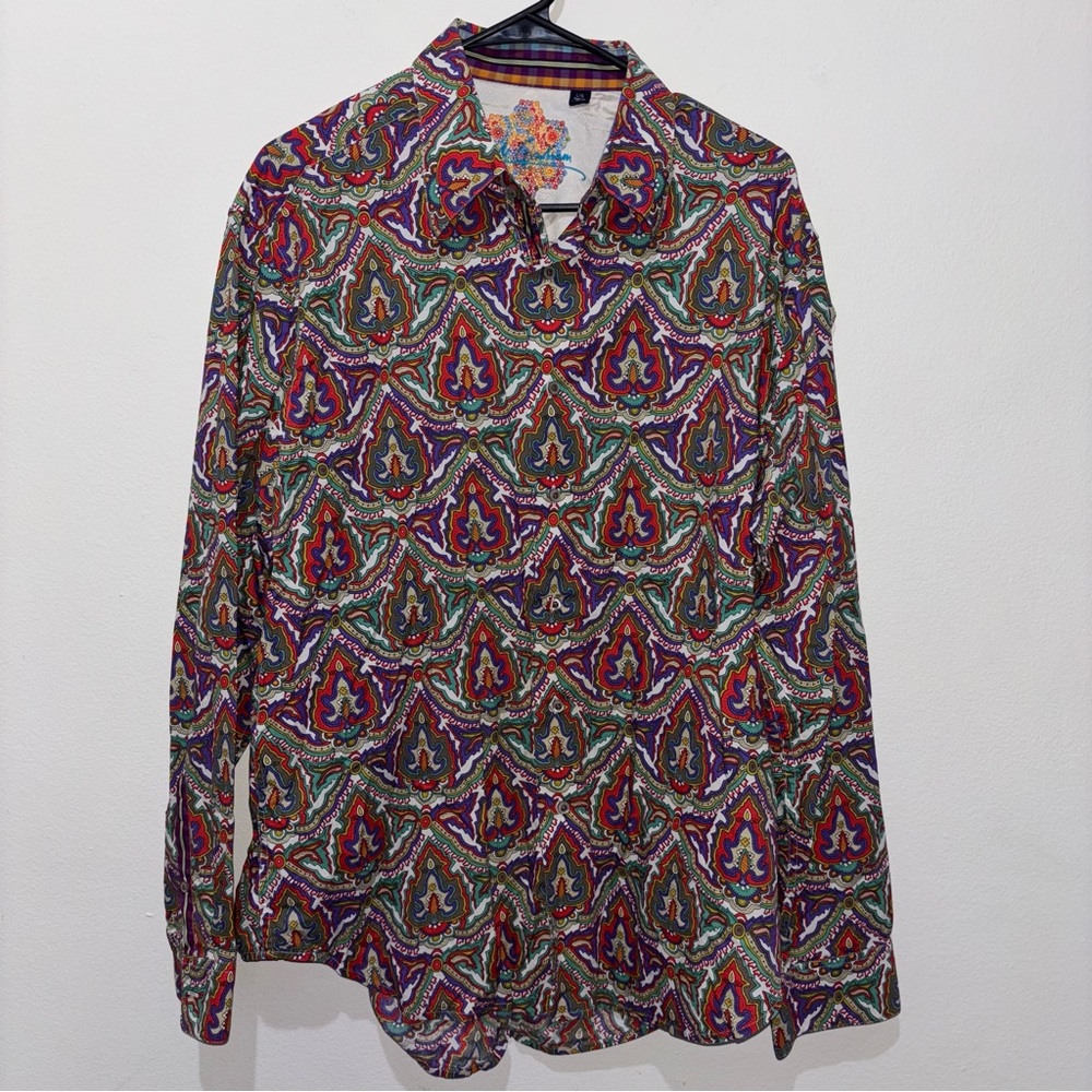 Robert Graham Multicolored Dress Shirt Size Large